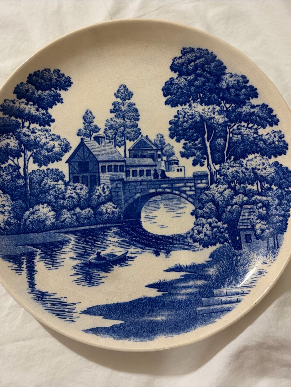 Vintage Nasco blue & white plate